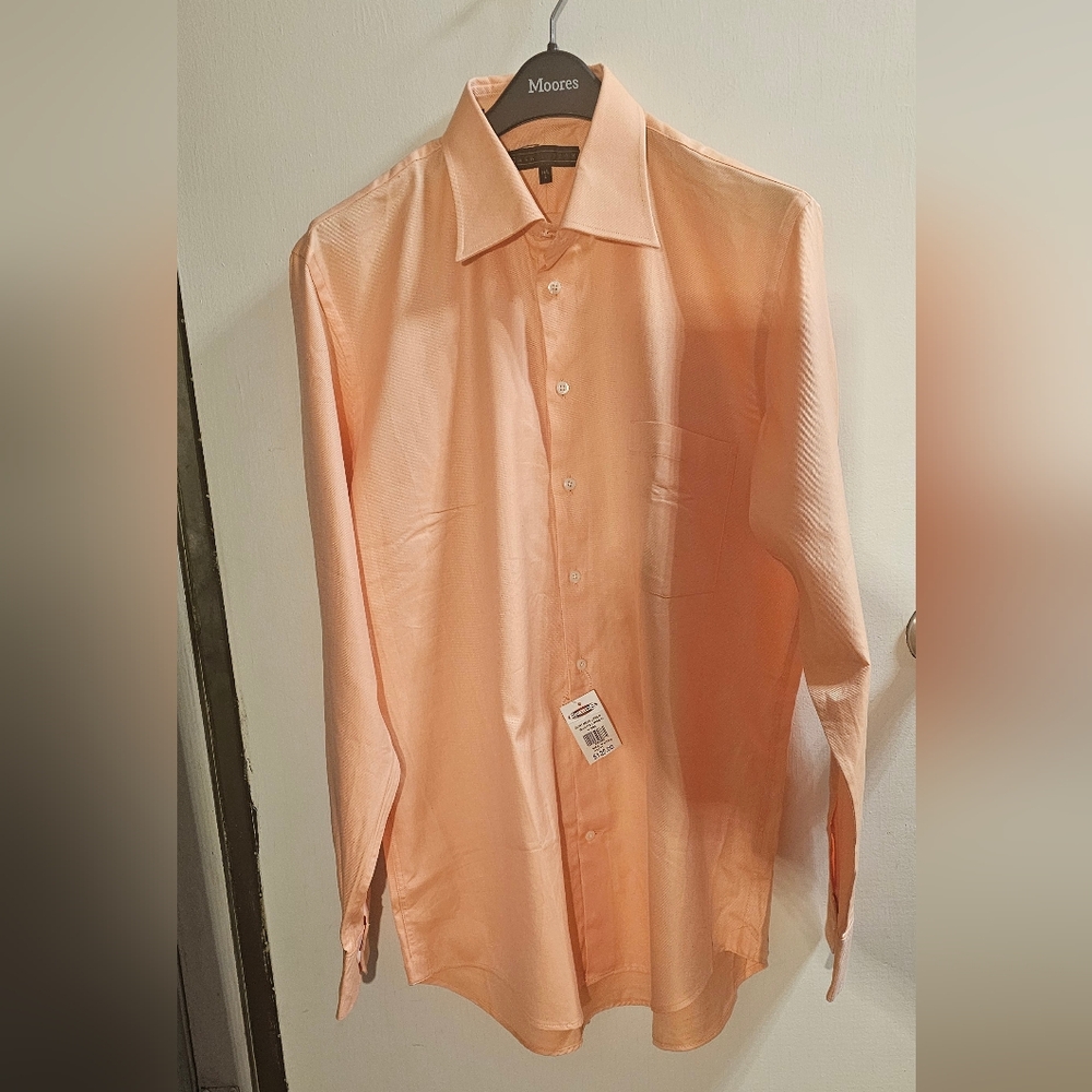 NWT-Jack Lipson Peach Men's Button Down Shirt,sz.L -16½